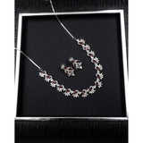 Red brass silver plated women's necklace set, elegant jewelry accessory on display