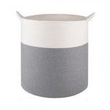 Cotton 12x14 Inch-1 Pcs Storage Basket For Clothes With Out Lid (Gray-White)
