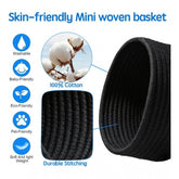 Black cotton 3-set round bedside organizer without lid (multi-purpose)