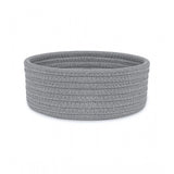 Cotton 8x3 Inch Round 1 Pcs Bedside Organizer With Out Lid (Gray)
