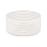 Cotton 8x3 Inch Round 1 Pcs Bedside Organizer With Out Lid (White)