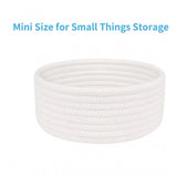 Cotton 8x3 Inch Round 1 Pcs Bedside Organizer With Out Lid (White)