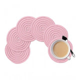 Cotton Rope Drink Coasters 6 Pcs Set (Baby-Pink)