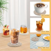Mix cotton rope drink coaster set, multipurpose for tea & coffee, stylish mats for cups & mugs