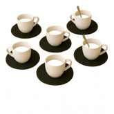 Black cotton rope drink coasters set, multipurpose for tea and coffee cups and mugs