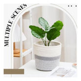 Gray-White cotton flower pot without lid - versatile storage solution for bathroom, living room, kitchen organizer, kids toys, or clothes