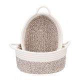 Cotton Kidi 2 Pcs Storage Basket For Clothes (White)