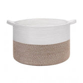 White cotton laundry basket (16x14 inches), no lid - ideal for kids toys or clothing storage