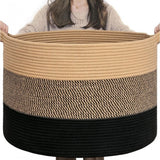 Cotton Pack Of_1 Mix 16x14 Inch Storage Basket For Clothes With Out Lid (Multicolor)
