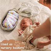 Brown cotton baby storage basket (15x6 inch), perfect for organizing clothes in living room, kitchen or bathroom