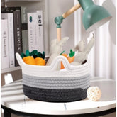 Multicolor cotton storage baskets, 8x4 inch multi-purpose organizer for bathroom, living room & kitchen, kids toys, clothes storage