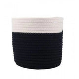 Cotton Flower Pot With Out Lid (White-Black)