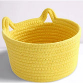 Yellow cotton storage basket, multipurpose cat bed or wedding packaging organizer