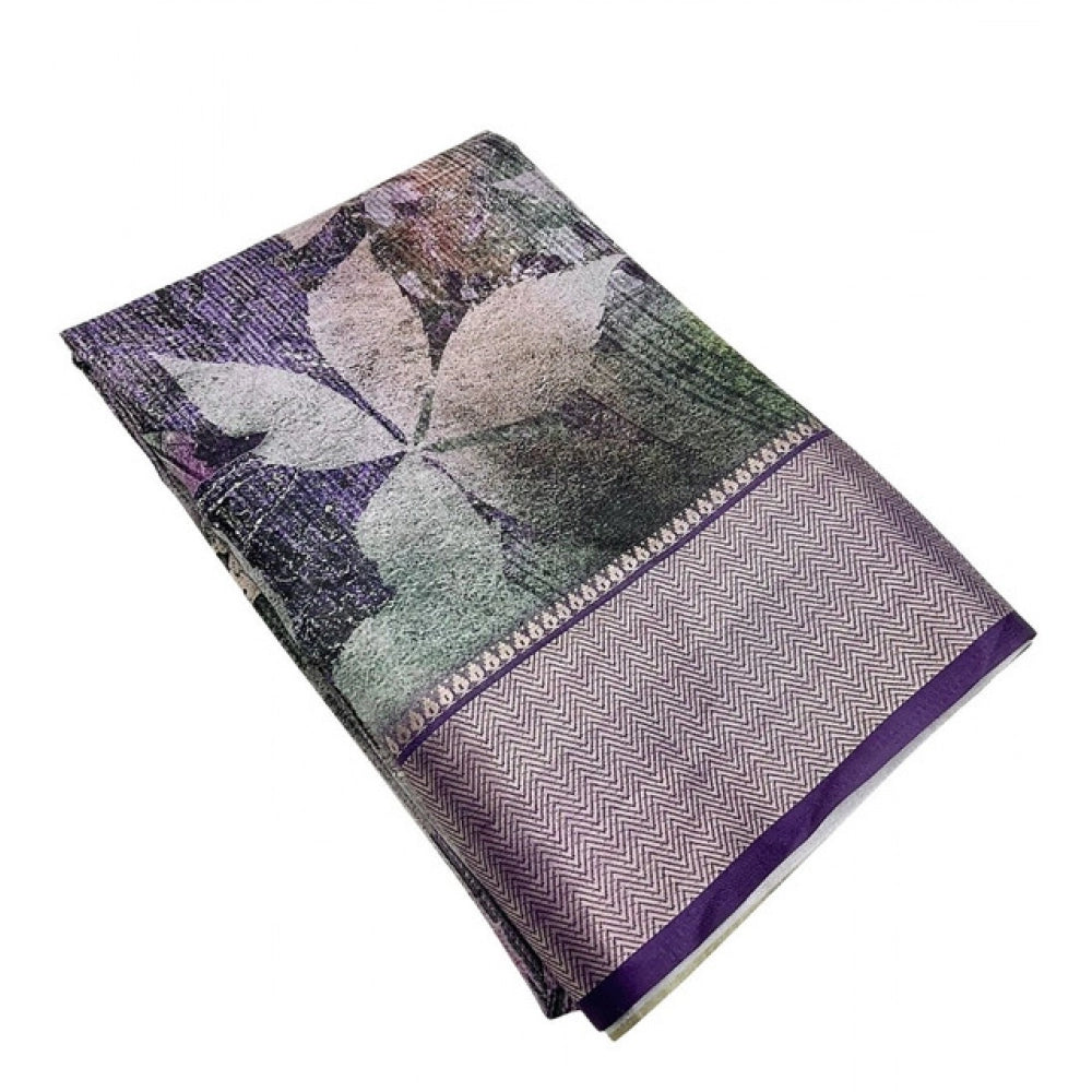 Multicolor cotton silk printed saree with unstitched blouse (5.5Mtr), fashionable ethnic Indian wear for women