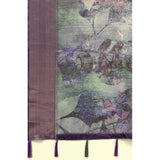 Multicolor cotton silk printed saree with unstitched blouse, vibrant pattern on flowing fabric