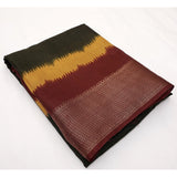 Multi-colored cotton silk solid saree with unstitched blouse (5.5mtr)