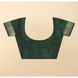 Multi-colored cotton silk solid saree with unstitched blouse (5.5mtr) on hanger