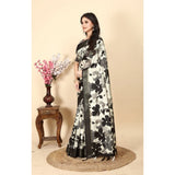 Multicolor cotton silk floral printed saree with unstitched blouse (5.5Mtr), elegant women's fashion accessory