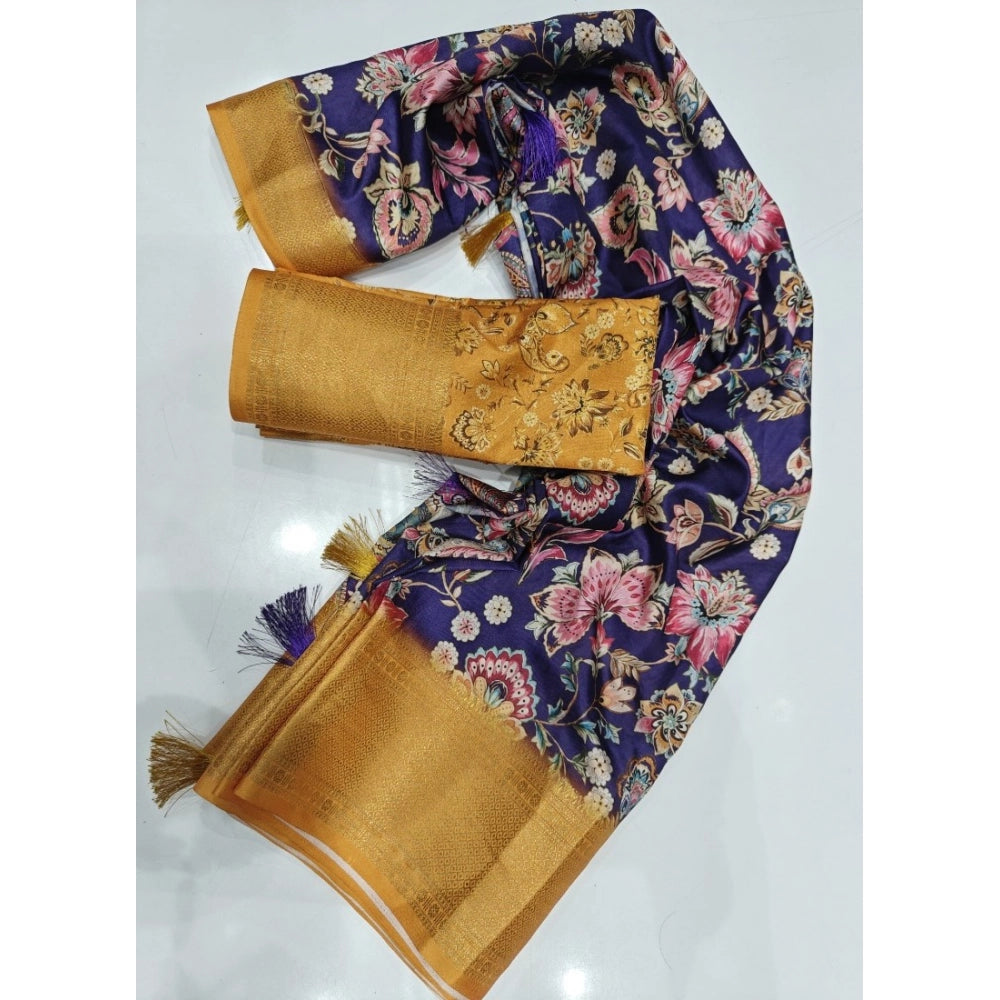 Multicolor cotton silk floral printed saree with unstitched blouse (5.5Mtr), elegant fashion accessory on display