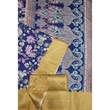 Multicolor cotton silk floral printed saree with unstitched blouse (5.5mtr), women's traditional Indian wear on mannequin