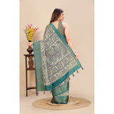 Multi-colored cotton silk printed saree with unstitched blouse (5.5mtr), vibrant traditional Indian women's wear