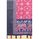 Pink cotton silk printed saree with unstitched blouse (5.5mtr) - elegant Indian women's fashion