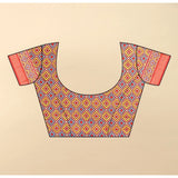 Women's Cotton Silk Printed Saree With Unstitched Blouse 5.5Mtr (Rama)