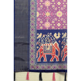 Women's Cotton Silk Printed Saree With Unstitched Blouse 5.5Mtr (Wine)