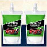 Pack of 2 mirror shine car & bike polish pouches, 100ML each (fresh fruit flavor), for enhanced vehicle luster