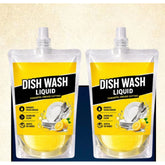 Fresh fruit-scented dishwashing liquid pouches (2 pack), 100ML each, for long-lasting kitchen cleanliness