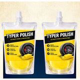 Ultra Tyre Shine & Polish Liquid Pouches (2 pack), fresh fruit flavored liquid tire cleaner for long-lasting shine, repels water & dirt