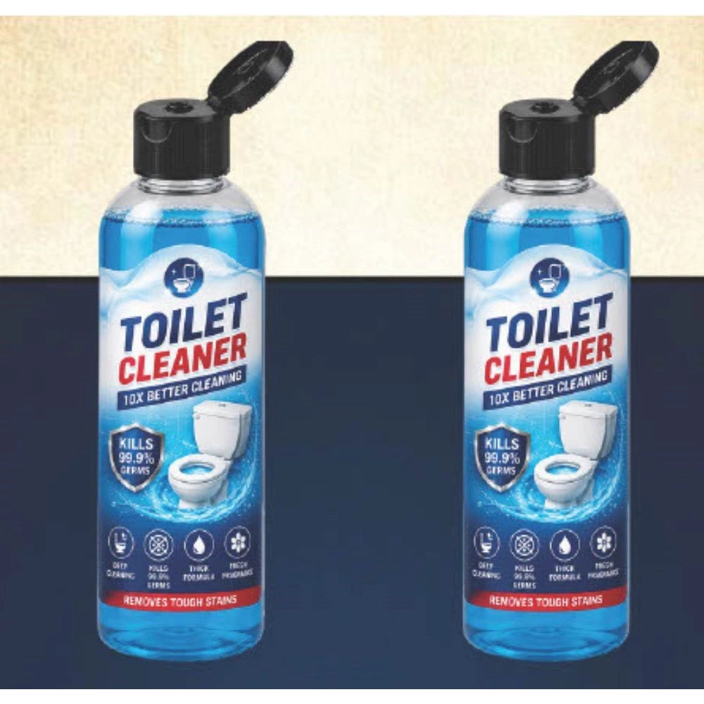 Ultra Clean toilet cleaner gel bottles, fresh fruit scented, pack of 2, removes yellow stains, liquid formula