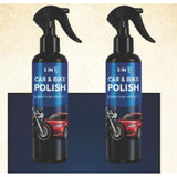 3-in-1 Car & Bike Polish Spray Bottles (2 pack), fresh fruit scent, 100ML each - shines and protects surfaces for a year
