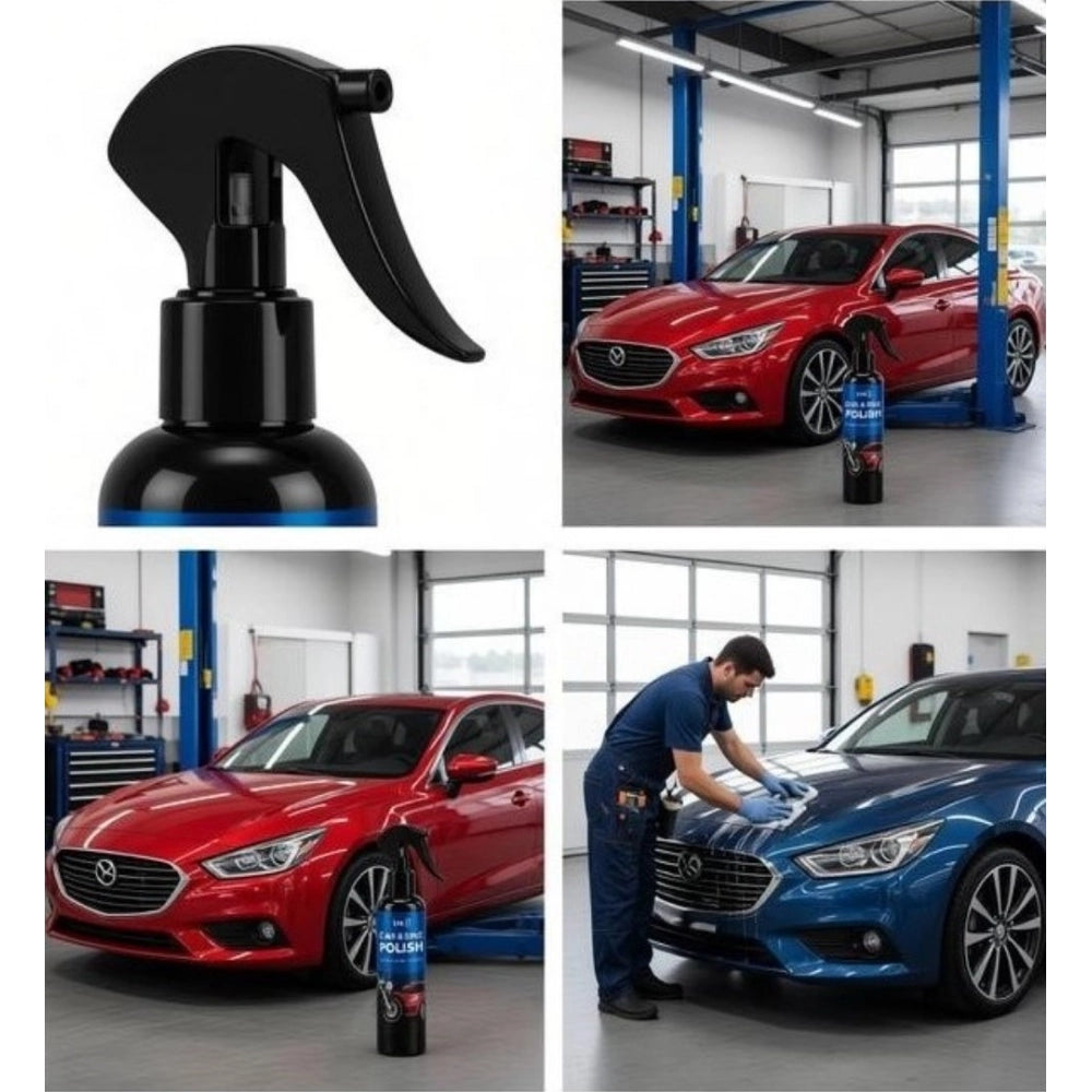 Blue 3-in-1 Car & Bike Polish Spray Bottles (2 x 100ml), fresh fruit fragrance for vehicle care