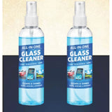 All-in-one glass cleaner spray bottles (2 pcs), fresh fruit scented, removes dirt & dust