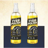 Deep black tyre polish liquid spray bottles (2 pcs, 100 ML each), protects tires from dust and cracking
