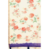 Blue cotton silk floral printed saree with unstitched blouse, vibrant floral design on traditional Indian wear