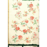 Green Chanderi floral printed saree with unstitched blouse, 5.5Mtr length on mannequin