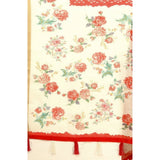 Red Chanderi floral printed saree with unstitched blouse (5.5mtr), traditional Indian apparel on mannequin