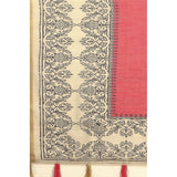 Women's Chanderi Printed Saree With Unstitched Blouse 5.5Mtr (Pink)