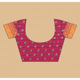 Pink art silk printed saree with unstitched blouse (5.5mtr), vibrant pink traditional attire for women