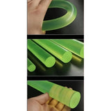 { "alt_text": "Green nylon rod stick martial arts training personal safety self-defense prop accessory made of durable PU rubber" }