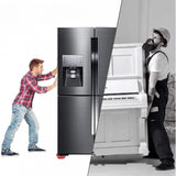 { "alt_text": "Red steel furniture lifting tool for heavy household appliances, durable sofa mover set on floor" }