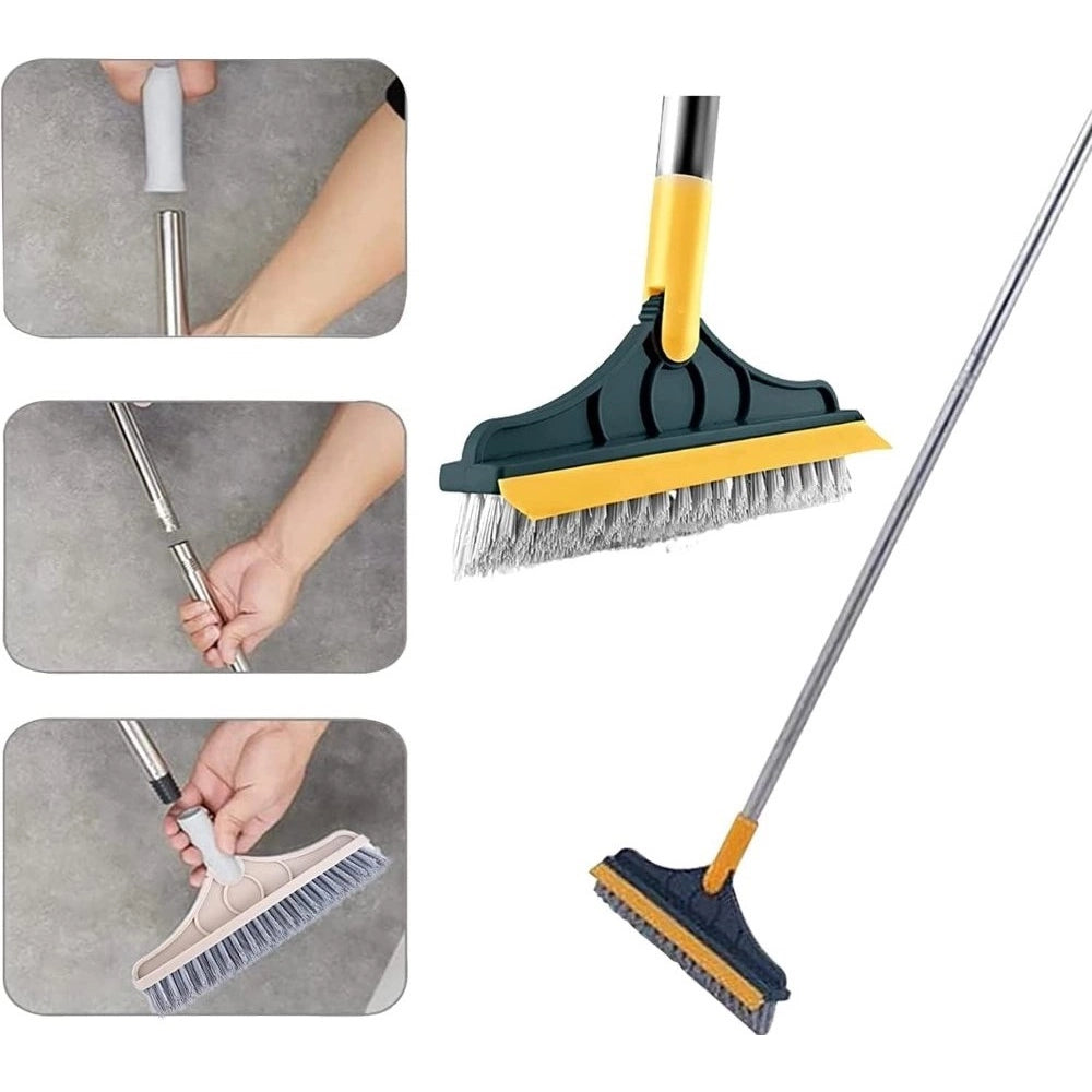 { "alt_text": "Multicolor nylon scrubbing brush set for bathroom tile cleaning, strong deep-cleaning floor scrubber" }