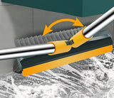 Multicolor 3-in-1 floor brush with stiff bristles, scraper, and adjustable steel rod for deep cleaning tiles and grout