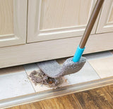 Grey microfiber flexible mop and duster with removable handle for multi-surface cleaning