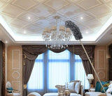 Grey microfiber duster with long adjustable stainless steel rod for cleaning ceilings, fans, and walls