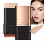 { "alt_text": "Beige foundation stick makeup product, high-pigment waterproof concealer and contour stick for flawless matte finish" }
