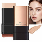 Beige foundation stick makeup product for flawless matte coverage, suitable for touch-ups and all skin types