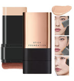 Beige foundation stick makeup product for flawless matte coverage, suitable for touch-ups and all skin types